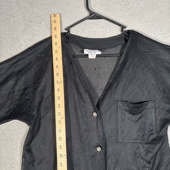 Vintage Cover Zone Men’s Size M‎ Black Mesh Button Down Short Sleeve Rave Club - Picture 6 of 10